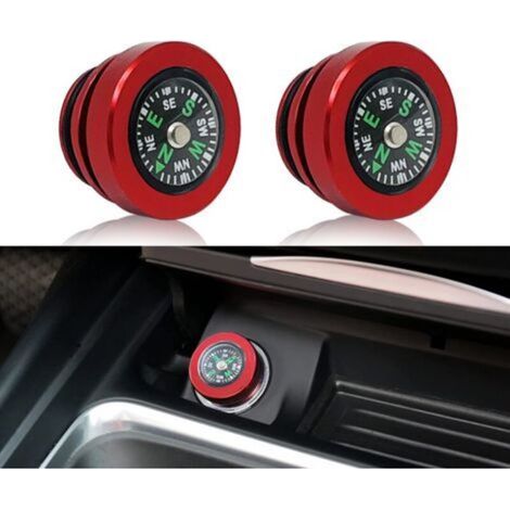 2pcs New Car Motorcycle Metal Cigarette Lighter Cover Universal Compass Car Cigarette Lighter Cover (1/3)