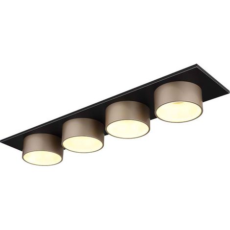 LED Deckenleuchte Wohnraumleuchte Metall anthrazit champagner 4-flammig L 86 cm