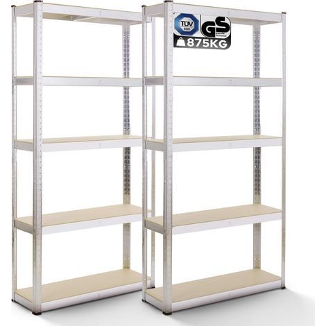 2x Scaffale Resistente AREBOS Scaffalature Da Officina Scaffalature Per Cantina Tüv (1/5)