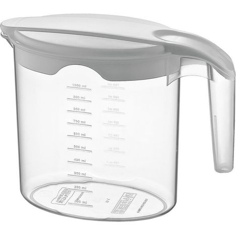 Carafe en plastique avec couvercle 1 l (1/4)