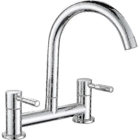 Kitchen faucet, two-hole kitchen faucet, double handle