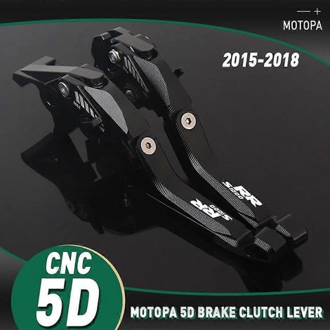 Accessoires pour moto BMW S1000RR 2010-2014 : poignées de frein et d'embrayage réglables, pliables et extensibles, usinées CNC, compatibles avec BMW S1000RR 2015-2018 (argent) – (1/5)
