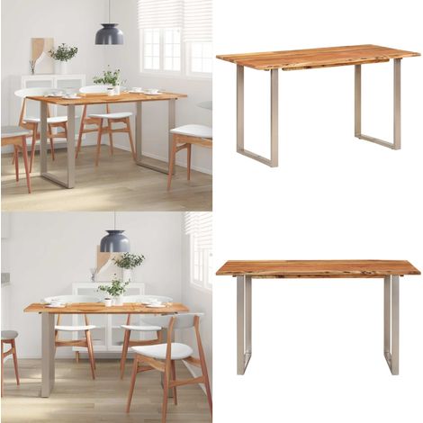 Esstisch 140×70×76 cm Akazie-Massivholz - Industrieller Esstisch - Esstisch Massiv Holz - Holztisch - Wohnzimmer Dekoration - Küchenmöbel - Home & Living (1/5)