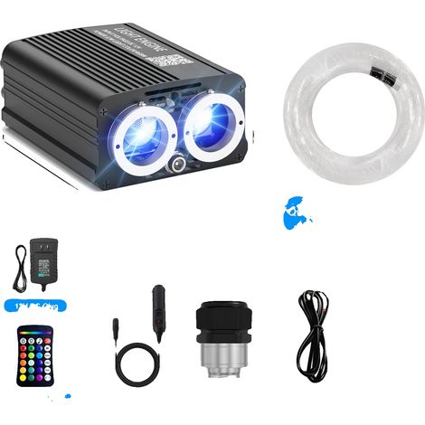 Fibre Optique Lumineuse, Contrôle par Application Bluetooth, Activé par le Son, Étoile filante et météore, 1200pcs 0.75mm 3m (1/2)