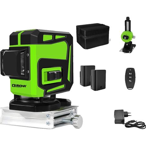Niveau Laser à Faisceau Vert 4D, Haute Visibilité, Télécommande (1/2)