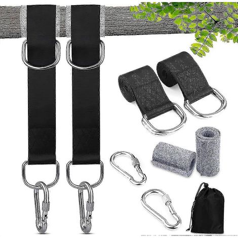 Filiyano – support pour hamac d – Hamac suspendu à sangles, support pour hamac d'arbre, hamac suspendu avec 2 mousquetons en D et 2 protections pour (1/4)