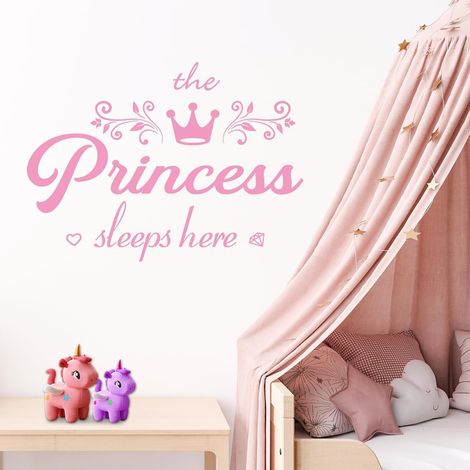 Autocollant Mural en Vinyle Motif Couronne de Princesse (1/5)