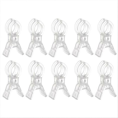 Lot de 10 grandes pinces à ressort en plastique transparent pour arche de ballons, 8,9 cm (3,5 pouces), robustes, pour kit d'arche de ballons (1/5)