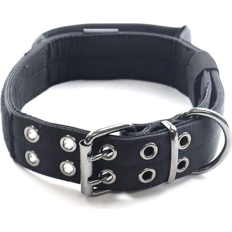 Collier tactique pour chien, collier en nylon ajustable, collier militaire pour chien avec boucle en métal lourd et poignée (1/5)