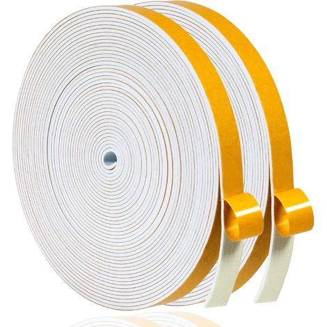 Joint D'étanchéité Autocollant - 20M - Mousse Eva - Anti-Bruit Et Étanche - Pour Porte Et Fenêtre - 6x1,5mm Blanc (1/5)
