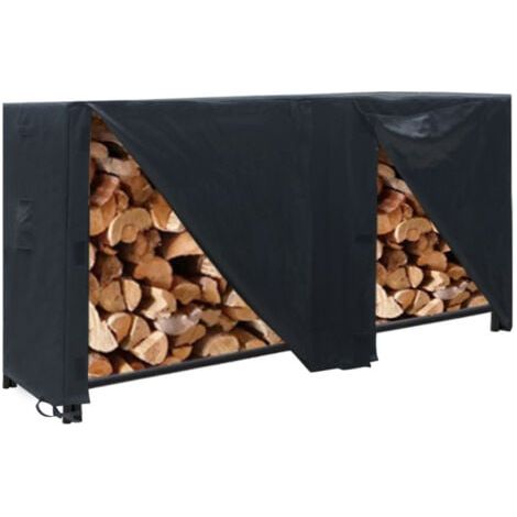 Support à bois de chauffage 96x24x42 pouces, couvercle anti-poussière pour cheminée extérieure de grande capacité, étanche 210D (1/5)