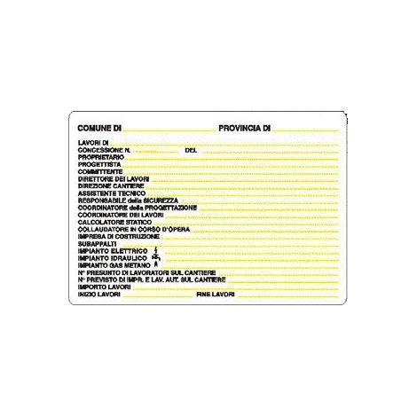 Cartello per Cantiere Concessione Edilizia 48 x 68 cm in Pvc Polionda