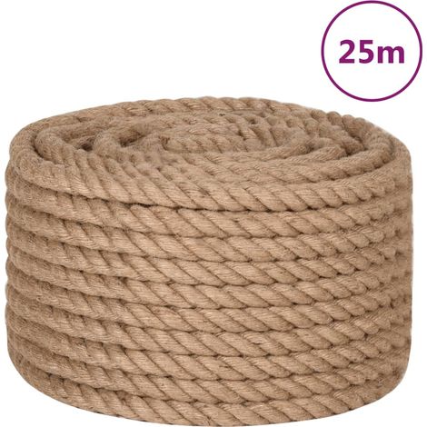 Jute Rope 25 m Long 20 mm Thick vidaXL