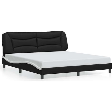 Maison Exclusive - Giroletto senza Materasso Hvar Nero e Bianco 180x200 cm in Similpelle
