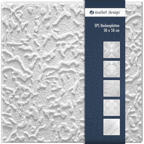 Marbet Design dalles plafond polystyrène EPS blanc 30 décors différents 50x50cm paquet économique: Pasat, Forfait maximum (meilleur prix)