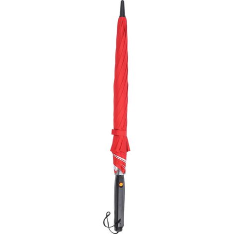 Ortviai Parasol solaire 3-en-1 avec ventilateur intégré et pulvérisation fraîcheur, 8 nervures, portable, rouge argenté (1/5)