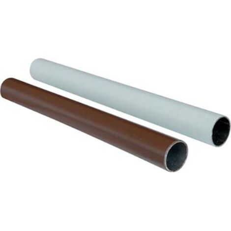 Tubo armadio tondo plasticato acciaio saldato noce mm 18 mt 3,00 (2 pezzi)