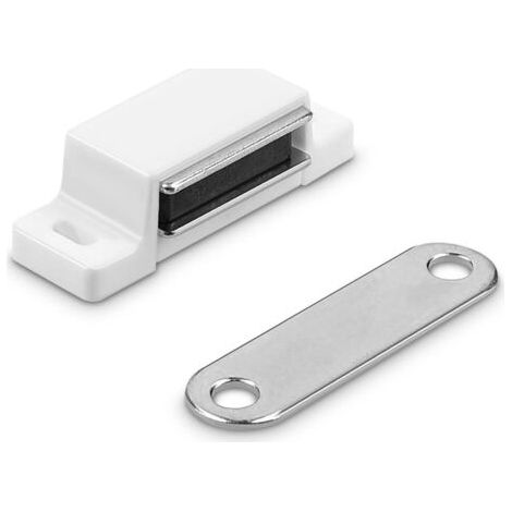 BUNTHAUS 10x Magnetverschluss für Schrank - Magnetverschluss für Möbel, Schranktür - Magnetischer Tür-Druckknopf-Schlüssel in Snapper in Weiß (1/3)