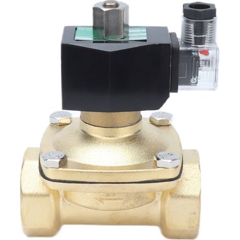 Vanne électromagnétique laiton 2W-40K ouverture normale NO automation machine AC110V 170x106x87mm filetage 45mm débit 40mm (1/5)