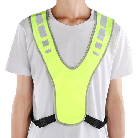 Gilet de sécurité réfléchissant extérieur avec lumière LED haute visibilité pour la course à pied et le vélo de nuit (1/5)