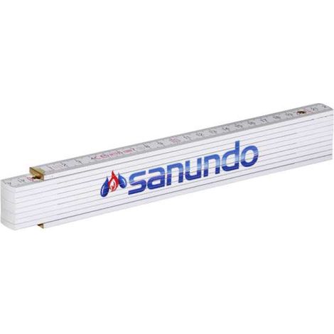 Sanundo Premium-Zollstock 2 m in weiß mit einer zweifarbigen Farbskala (1/2)