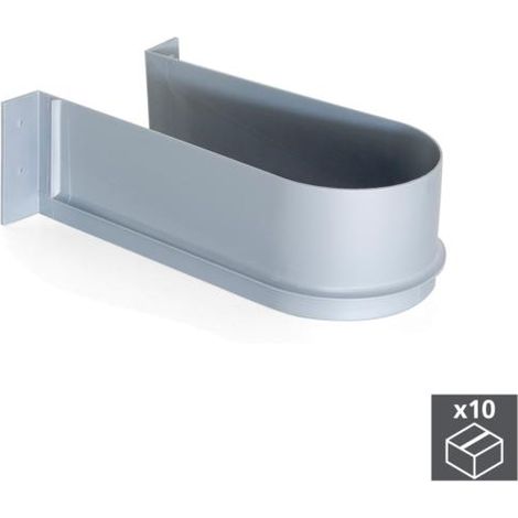 Emuca Lote de 10 salva sifones para cajón de baño, curvo, Plástico, Gris -