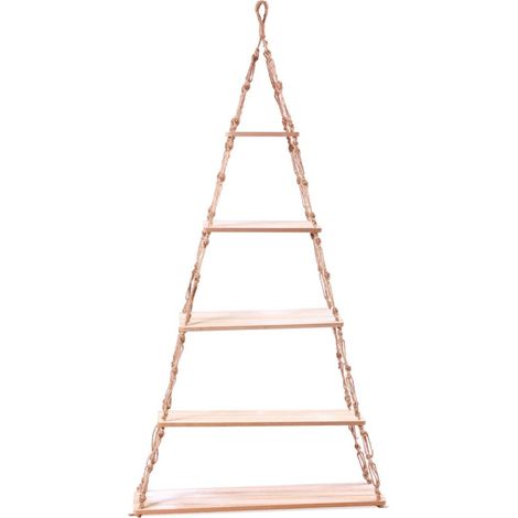 Étagère murale à suspendre forme sapin 5 tablettes 55x110 cm