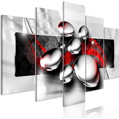 Tableau Imprimé 5 Panneaux "Shiny Stones Wide Red" 50 x 100 cm (1/2)