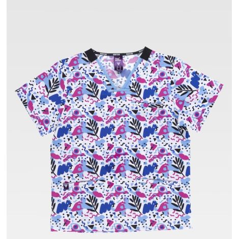 Casaca Sanitaria Unisex Elástica WORKTEAM B9852 Estampado Floral Moderno XS Estampado (1/2)