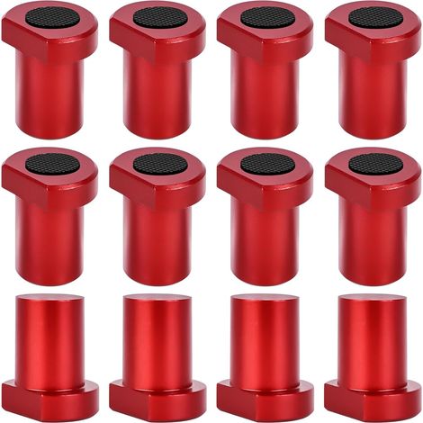 Set mit 12 Werkbankhaken aus Aluminiumlegierung – Hundeklemme – Zur Positionierung auf der Werkbank – Spannbacken – Zubehör für 20-mm-Hundelöcher – Rot