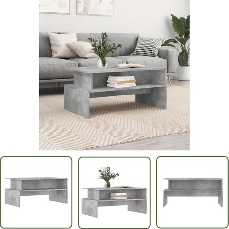 The Living Store Couchtisch Betongrau 90x55x42,5 cm Holzwerkstoff - Couchtisch - Wohnzimmerstil - Grau - Holzwerkstoff - Betonoptik (1/5)