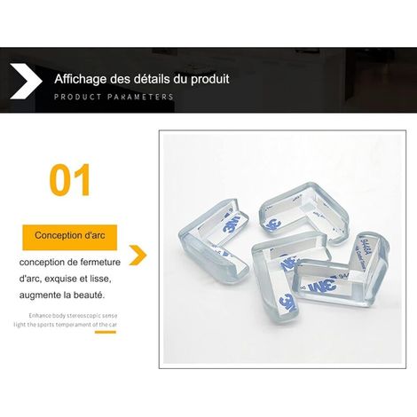 Set di 12 protezioni angolari per tavoli, spesse e trasparenti, adatte per angoli di tavoli e mobili, protezioni per tavoli in vetro. (1/4)