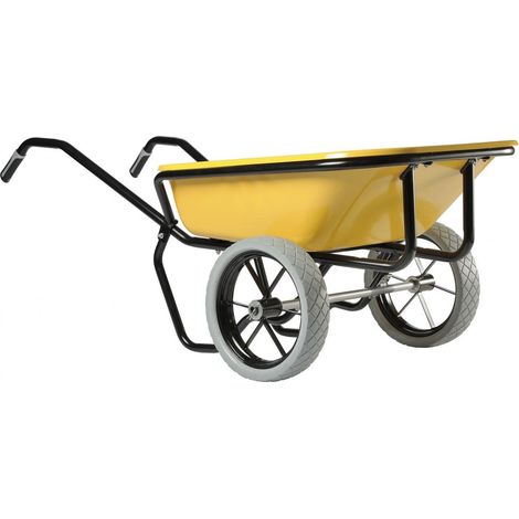 Brouette HAEMMERLIN Expert Twin Excellium 160 Peinte Roues Increvables Jaune - 306020501 (1/9)