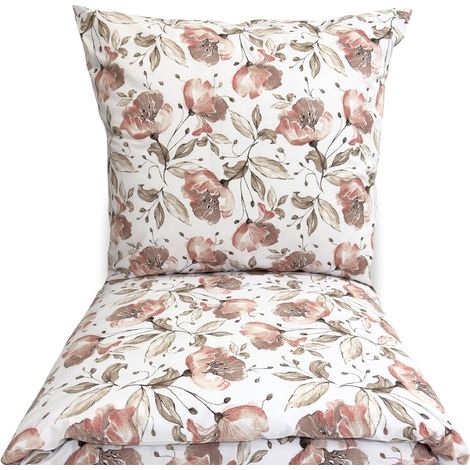 Bettwäsche-Set 160x200 100% dicke Baumwolle 3-teilig Polierte Premium-Blumen