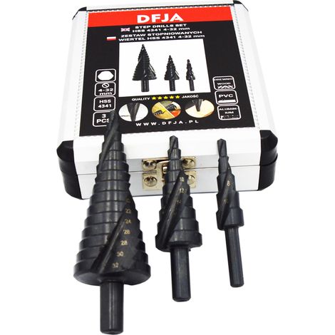 Juego de 3 brocas cónicas escalonadas