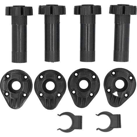 4 Jeux De Pieds D'armoire Réglables, Pied De Support en ABS pour Meubles De Placard, Noir (1/5)