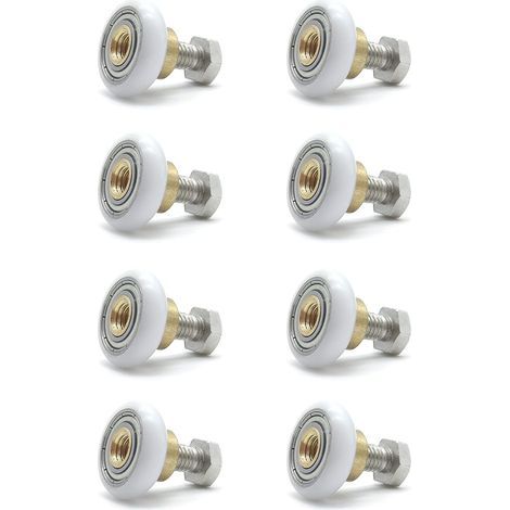 Duschrollen, 8-teiliges Schiebetür-Rollenset, Ersatzteile für Duschtüren, 19 mm Durchmesser Glas-Türrolle (1/5)