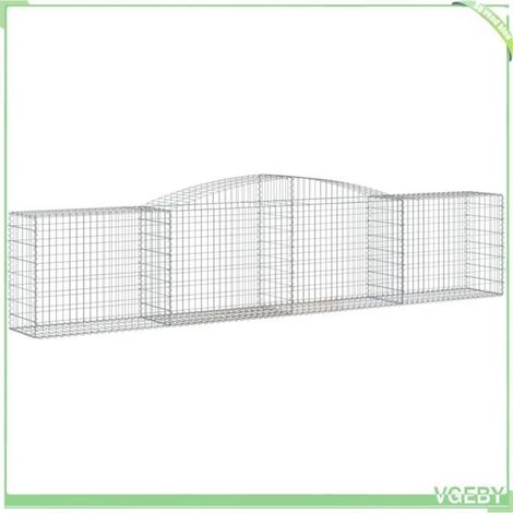 Panier de gabions arqué - FAFEICY - 153534 - 400x50x80/100 cm - fer galvanisé - Ø fil 3,5 mm (1/4)