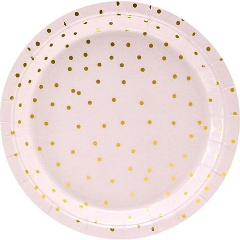 Piatti a pois, rosa chiaro, 18 cm, 6 pezzi