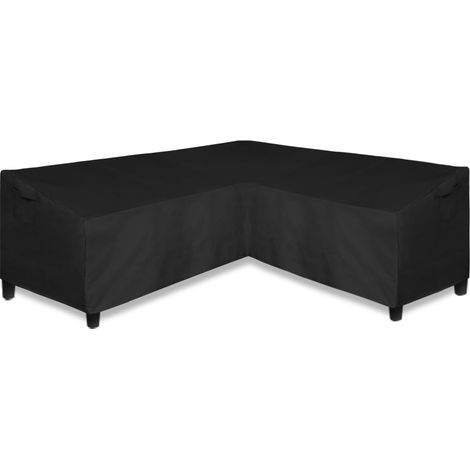 Funda para sofá esquinero, funda para muebles de jardín, 21521587 cm, tela Oxford, funda para sofá de jardín, impermeable, resistente a los rayos UV, negra (1/5)