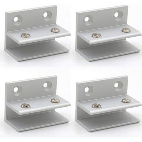 Lot de 4 pinces à verre en forme de F, support mural, pinces de douche, étagère, panneaux de serrage 10–12 mm (1/5)