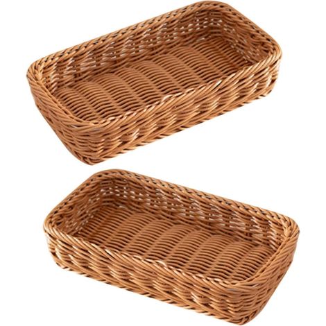 Lot 2 organisateurs rotin synthétique, polyvalents pour couverts et épices (1/3)