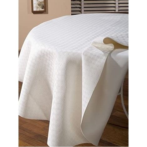 Sous Nappe Ronde, Ovale ou Rectangle Dimensions au Choix, Protection de Table Blanc de MadeInNature - Ovale 140 x 220cm. (1/2)