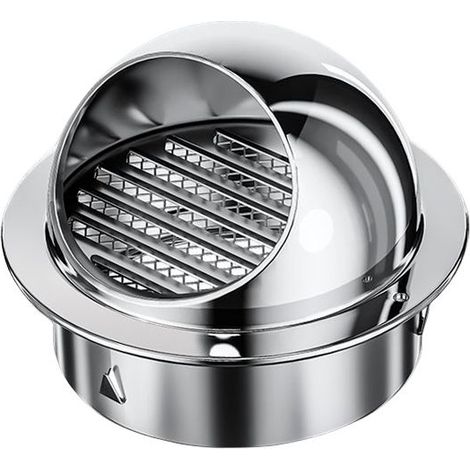 Grille d'Aération Ronde Grille Ventilation Hotte, Conduit Aérateur d'Air Grille de Ventilation en Acier Inoxydable avec Filet Anti-insectes, 100mm (1 Pcs) (1/5)