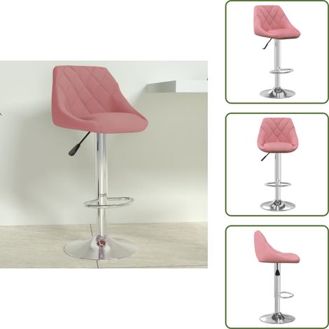 Tabouret de bar Rose Velours - Tabouret De Bar - Tabouret De Comptoir - Chaise De Bar - Chaise De Comptoir - Fauteuil De Bar (1/5)