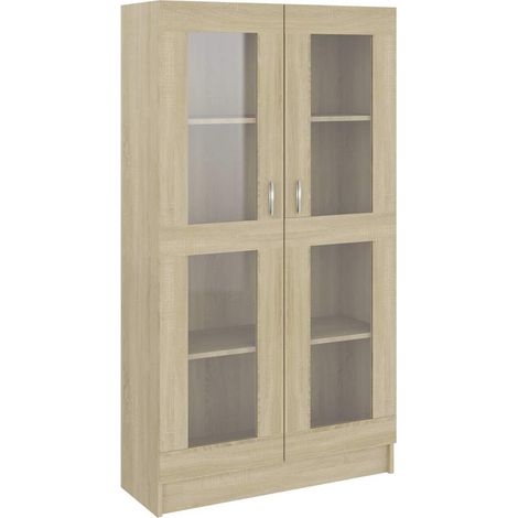 Maison Exclusive - Vitrinenschrank Sonoma-Eiche 82,5x30,5x150 cm