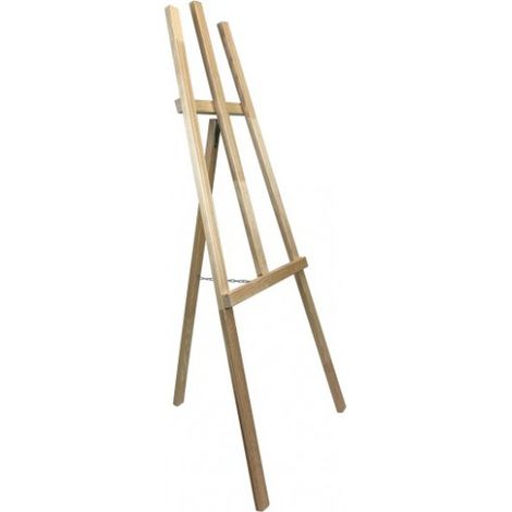 Chevalet de peintre en bois brut de dimensions 140 x 57 cm pour ardoise (1/4)