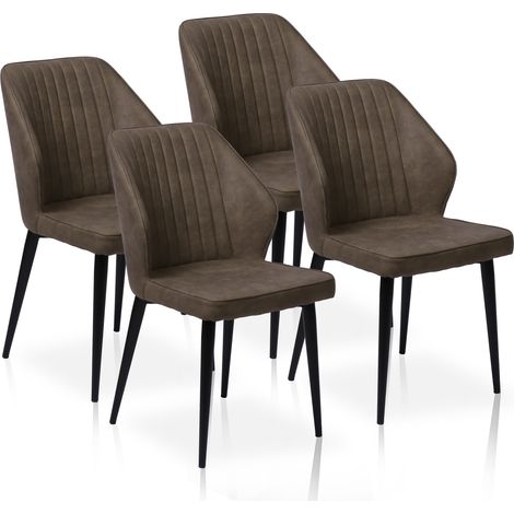 Lot de 4 chaises de salle à manger de style industriel. Couleur vison. Modèle Tablada (1/4)