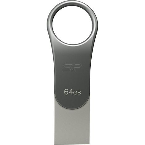 Silicon Power Mobile C80 USB flash drive 64 GB USB Type-A / USB Type-C 3.0 (3.1 Gen 1) Titanium (1/5)
