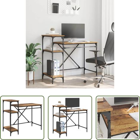 vidaXL Bureau home office - Bureau Bois Ancien 105 x 50 x 90 cm Bois d'ingénierie (1/5)